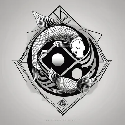 Geometric style Idées de Tatouages Temporaires en 2025 &Générer gratuitement about yin and yang koi fish temporary and yin and yang koi fish temporary