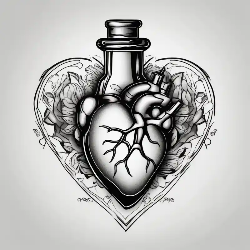 realistic style 1oz Bottle Light Green Tattoo Ink Ideas in 2025 about Heart shape bottle 1oz-bottle-light-green and Heart shape bottle 1oz-bottle-light-green