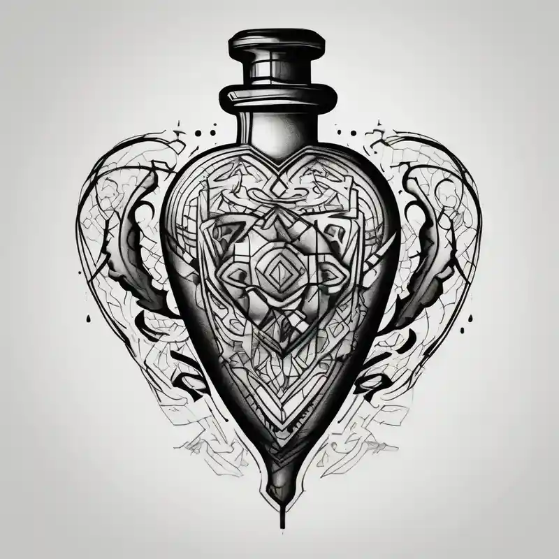 blackwork style 2025年の1オンスボトルのライトグリーンタトゥーインクのアイデア about Heart shape bottle 1oz-bottle-light-green and Heart shape bottle 1oz-bottle-light-green