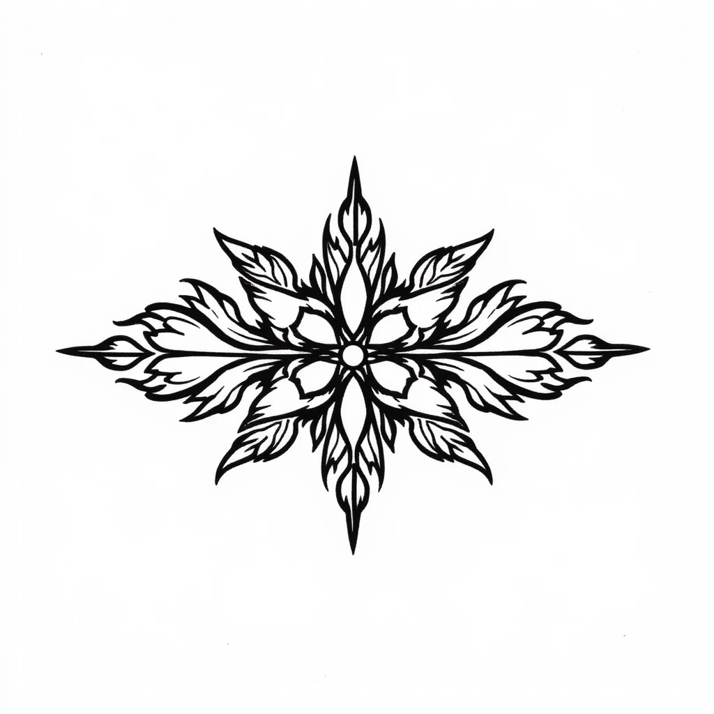 ornaments of flowers - Geometric style tattoo