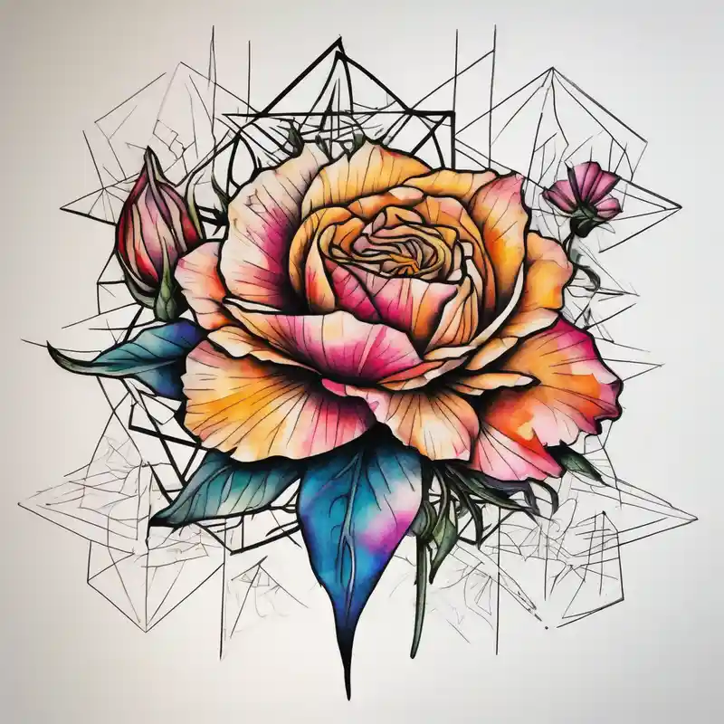 geometric style Amber Rose Tattoo Ideas in 2025 about a colorful and vibrant