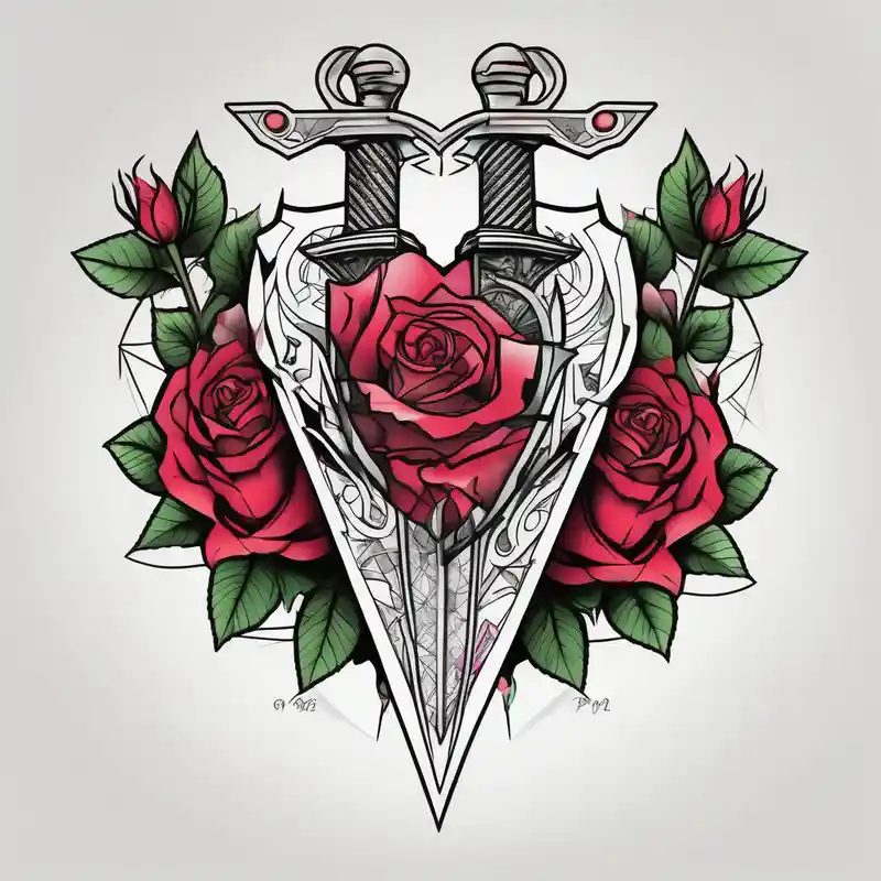 geometric style Boutique de tatouage et de piercing : Idées de tatouage en 2025 about dagger piercing a heart with roses and-piercing-shop and dagger piercing a heart with roses and-piercing-shop