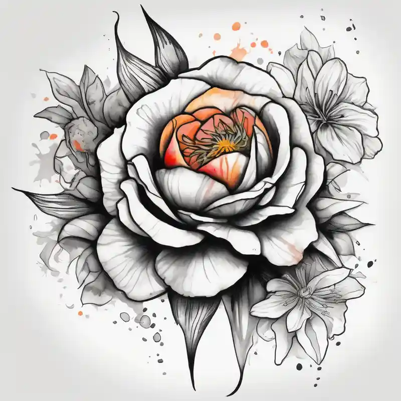 black and white style April Birth Flower Tattoo Ideas in 2025 about a colorful and vibrant