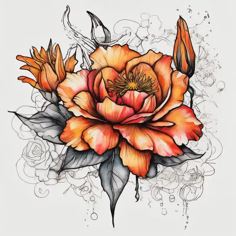 old school style April Birth Flower Tattoo Ideas in 2025 about a colorful and vibrant