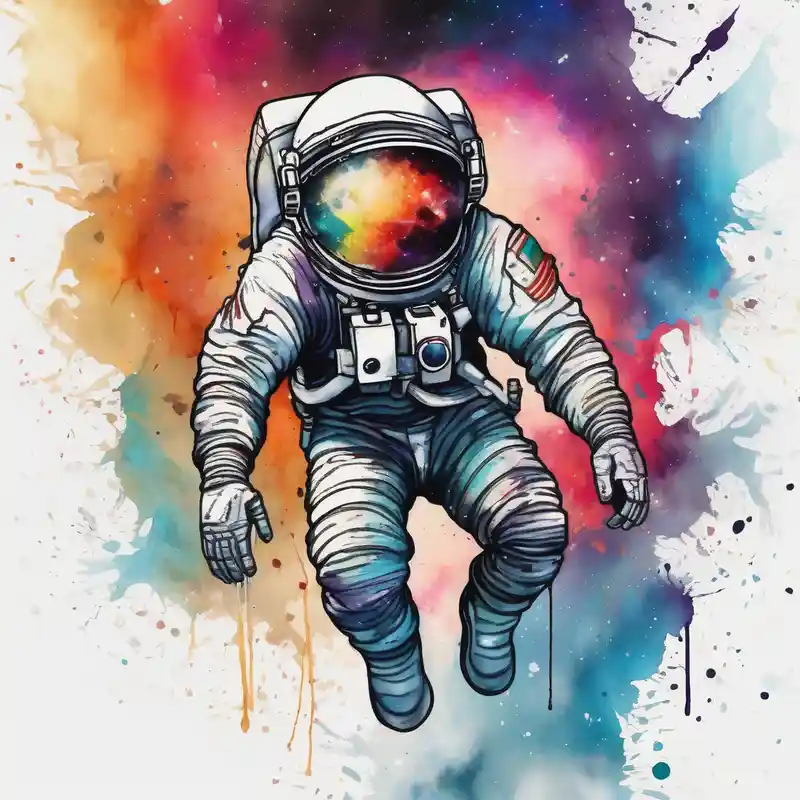 watercolor style Astronaut Tattoo Ideas in 2025 about astronaut in space and astronaut in space