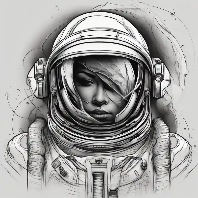 realistic style 2025年の宇宙飛行士タトゥーのアイデア about astronaut and astronaut