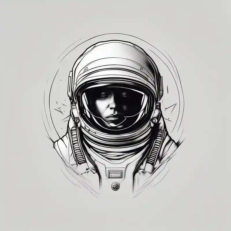 realistic style Astronaut Tattoo Ideas in 2025 about astronaut and minimalist