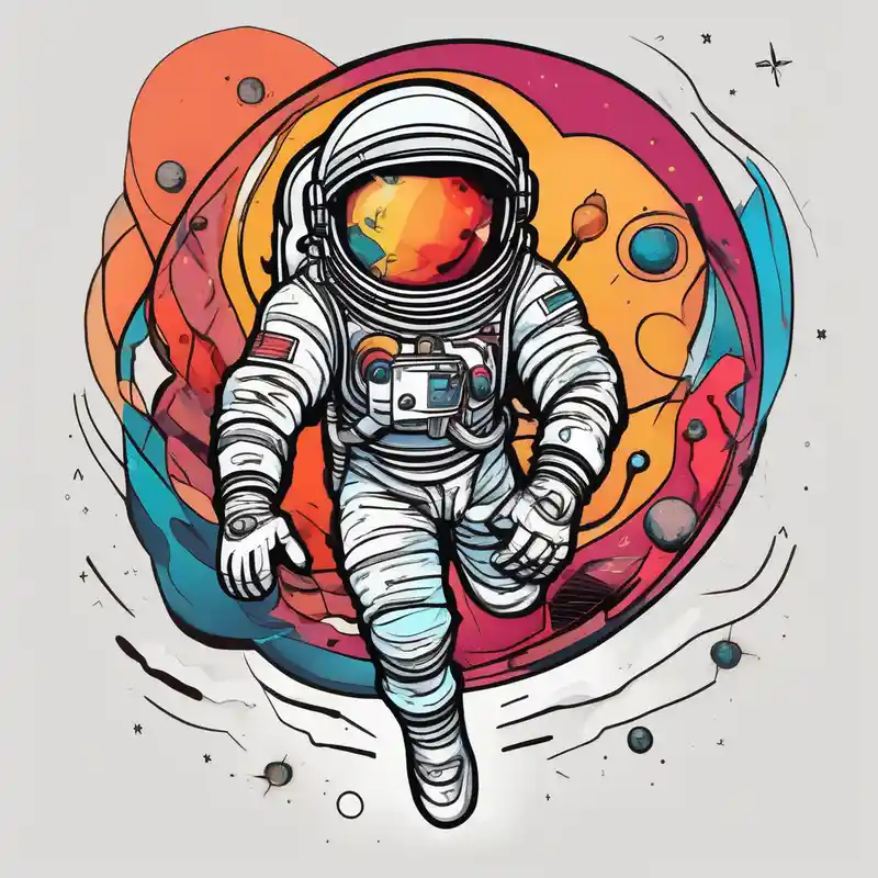 cartoon style Astronaut Tattoo Ideas in 2025 about astronaut in space and astronaut in space