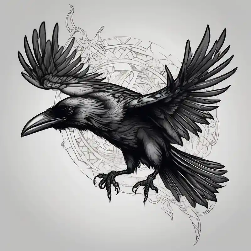 blackwork style Attack on Titan Tattoo Ideas in 2025 about Evil raven in flight attacking attack-on-titan and Evil raven in flight attacking attack-on-titan