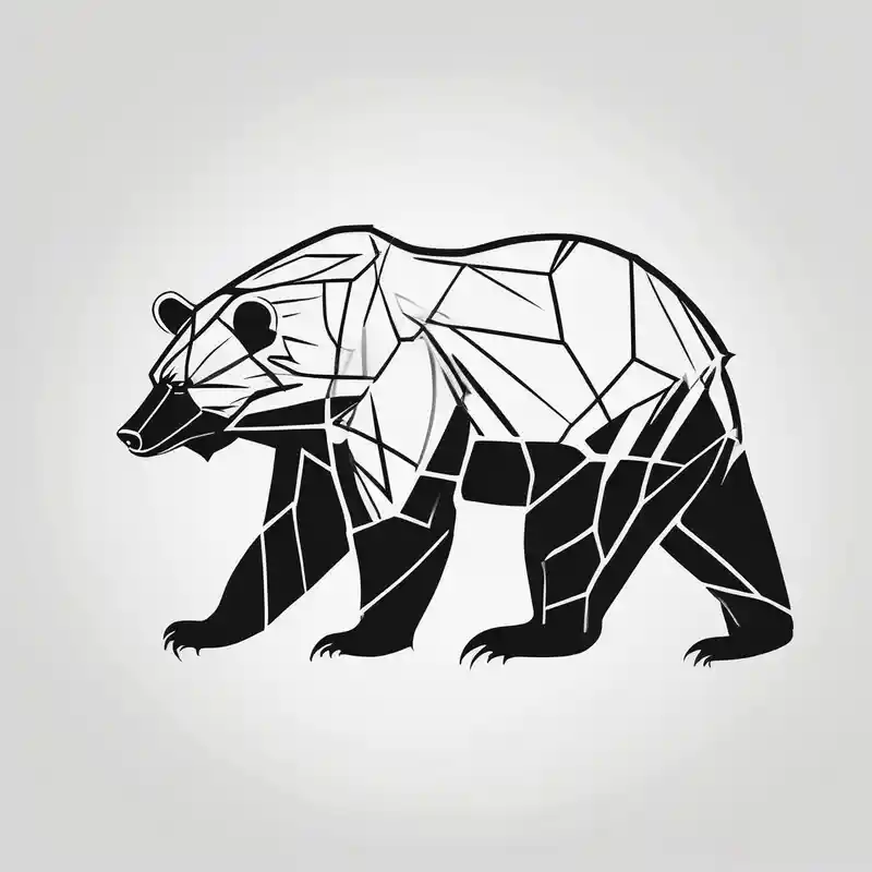 minimalist style Idées de tatouages Attack on Titan en 2025 about a bear which look at his right and in an attack position. attack-on-titan