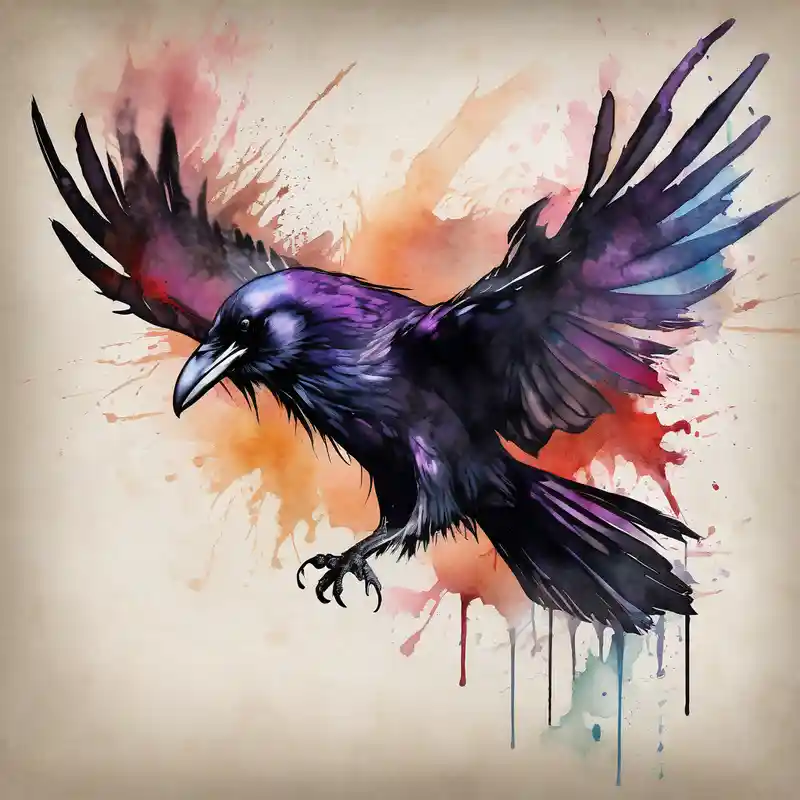 watercolor style Attack on Titan Tattoo Ideas in 2025 about Evil raven in flight attacking attack-on-titan and Evil raven in flight attacking attack-on-titan