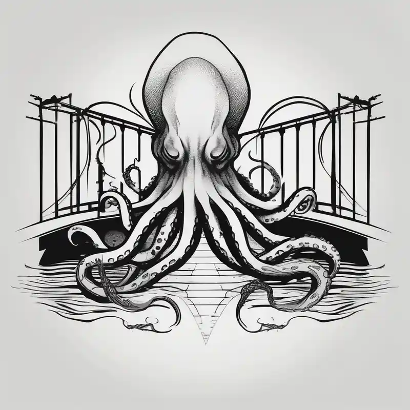 minimalist style Octopus Tattoo Ideas in 2025 about Octopus attacking bridge attack-on-titan and Octopus attacking bridge attack-on-titan