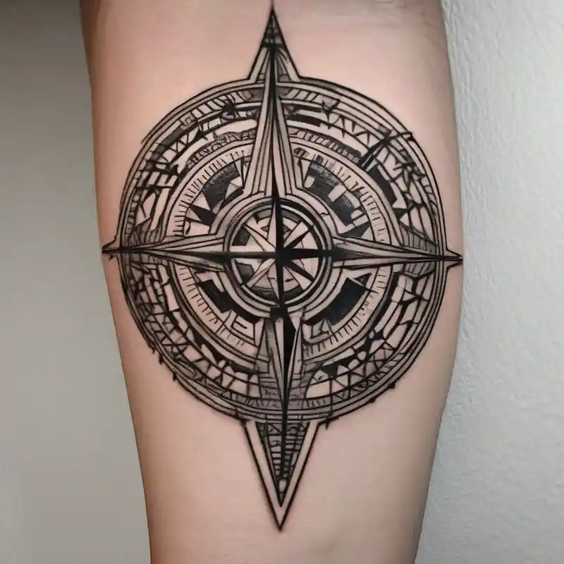 geometric style Designs et Significations des Tatouages Boussole about Compass on the back of the palm in the shape of Africa back-neck and Compass on the back of the palm in the shape of Africa back-neck