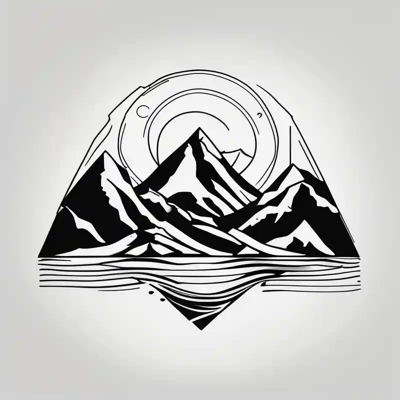 minimalist style Beach Tattoo Ideas in 2025 about Mountain and beach