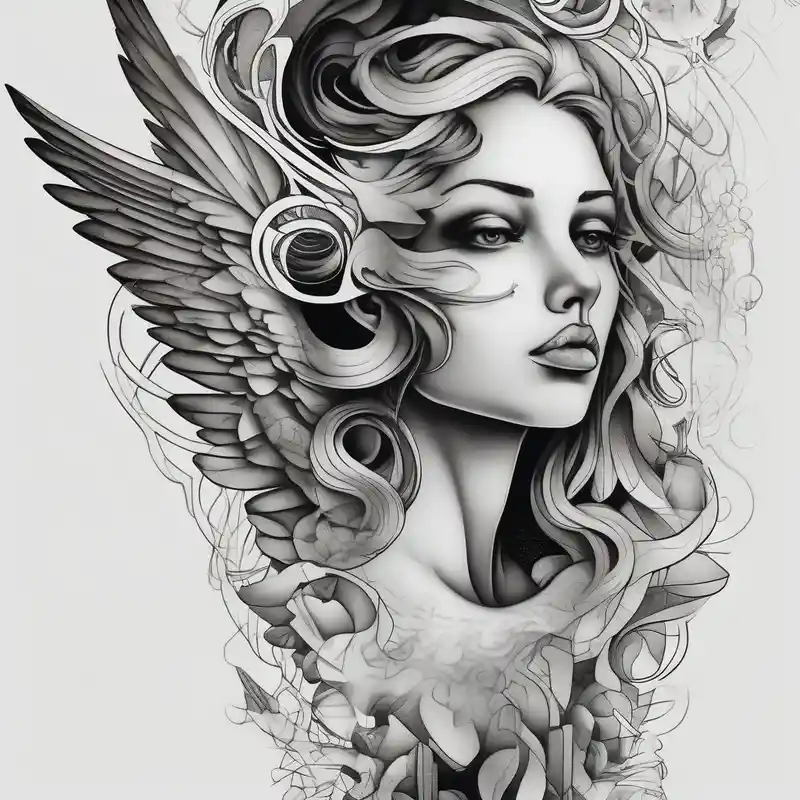 surreal style Beautiful Sleeve Tattoo Ideas in 2025 about Arm sleeve with angels as a memorial beautiful-sleeve and Arm sleeve with angels as a memorial beautiful-sleeve