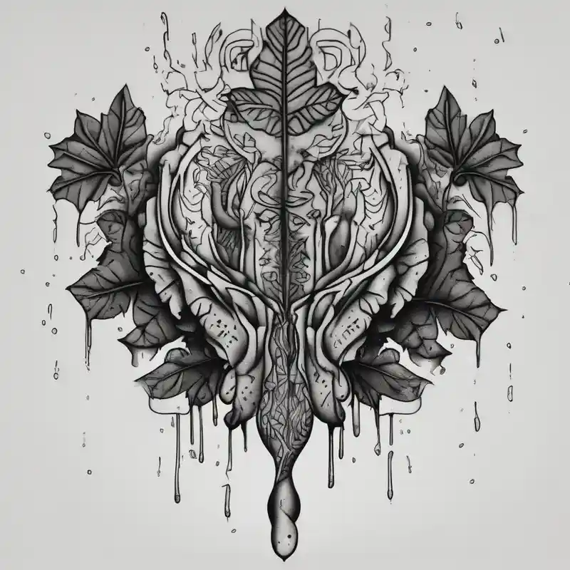 blackwork style Best Tattoo Ink Tattoo Ideas in 2025 about leaves dripping with ink around penis best-ink and leaves dripping with ink around penis best-ink