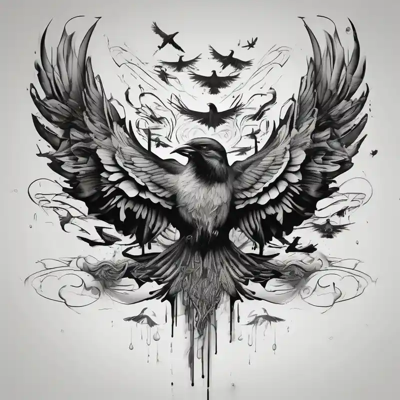 black and white style Best Tattoo Ink Tattoo Ideas in 2025 about Words become liquid ink that becomes birds best-ink and Words become liquid ink that becomes birds best-ink