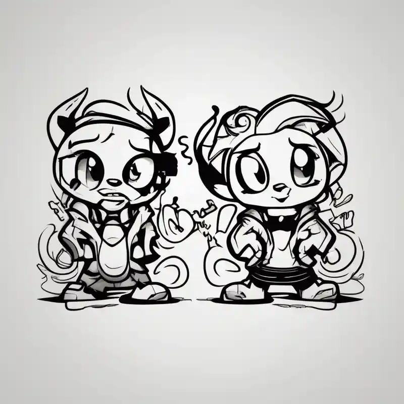 cartoon style Mejores ideas de tatuajes e tinta para tatuajes en 2025 about best friends best-ink and best friends best-ink