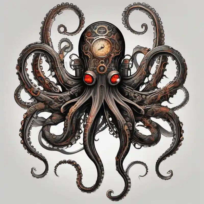 blackwork style Biomech Tattoo Ideas in 2025 about Octopus. Steampunk.  Biomech. Sinster.  Full arm sleeve....shoulder to wrist and Octopus. Steampunk.  Biomech. Sinster.  Full arm sleeve....shoulder to wrist