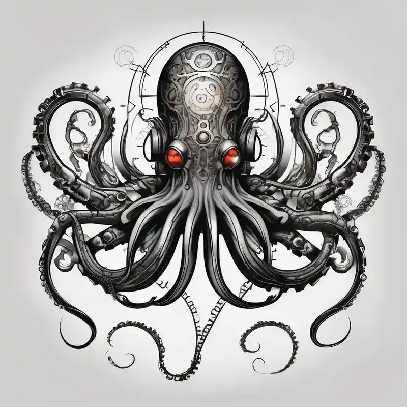 sketch style Biomech Tattoo Designs in 2024 about Octopus. Steampunk.  Biomech. Sinster.  Full arm sleeve....shoulder to wrist and Octopus. Steampunk.  Biomech. Sinster.  Full arm sleeve....shoulder to wrist