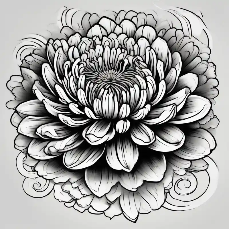 japanese style Blackwork Tattoo Designs in 2025 & free generation about chrysanthemum and modern