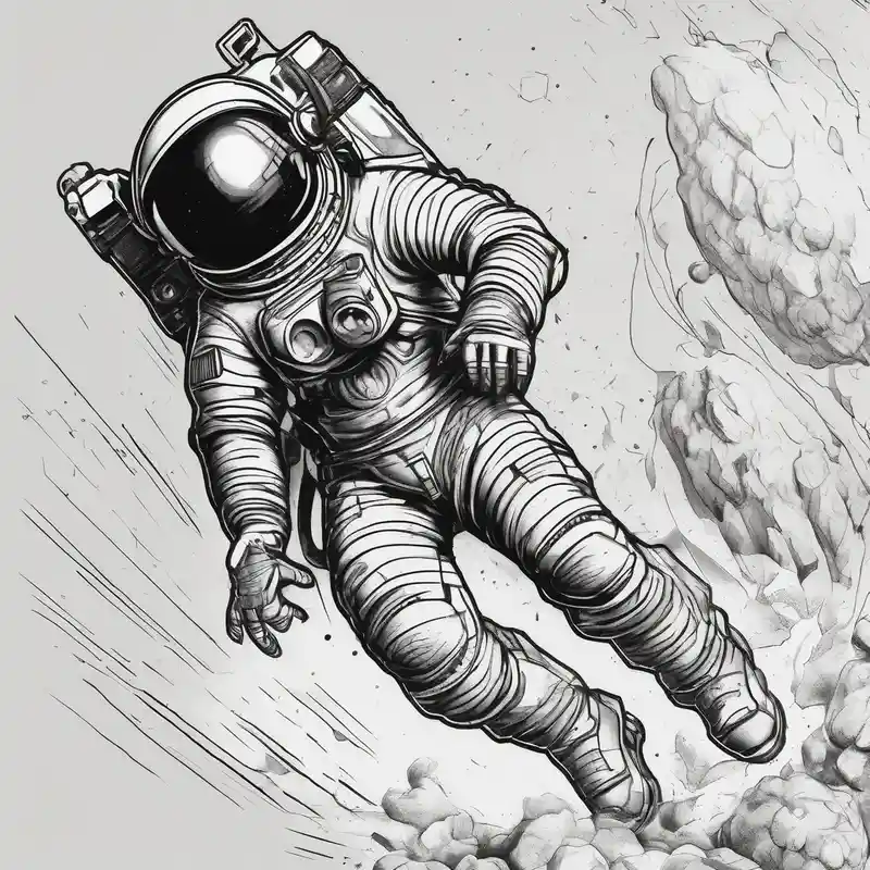 sketch style Idées de tatouages d'astronautes en 2025 about Astronaut laser blasting a asteroid blast-over and Astronaut laser blasting a asteroid blast-over