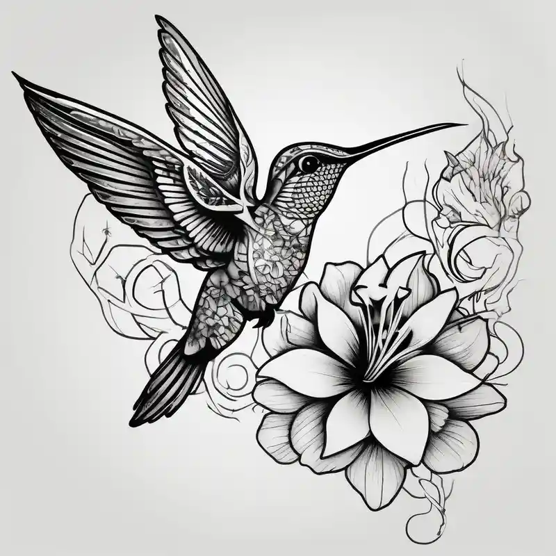 blackwork style Idées de tatouages de seins en 2025 about Humming bird and flower for placement on side boob and Humming bird and flower for placement on side boob