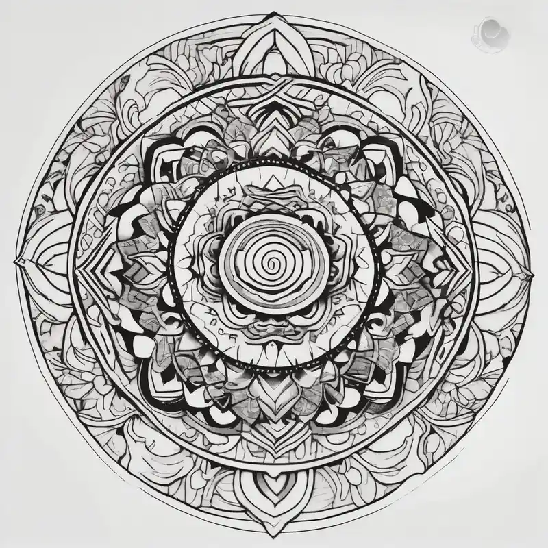 cartoon style Ideas de tatuajes en los senos en 2025 about a psychedelic mandala under boobs and a psychedelic mandala under boobs