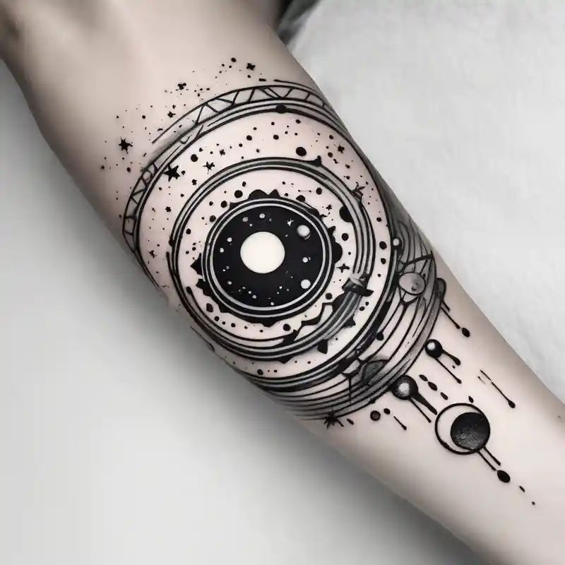 watercolor style Ideas de tatuajes de pulsera en 2025 about I wanna a bracelet tattoo with astronomy theme and I wanna a bracelet tattoo with astronomy theme