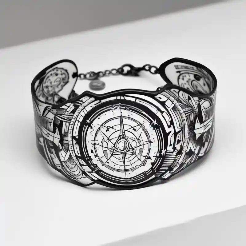 black and white style Idées de tatouages de bracelet en 2025 about I wanna a bracelet tattoo with astronomy theme and I wanna a bracelet tattoo with astronomy theme