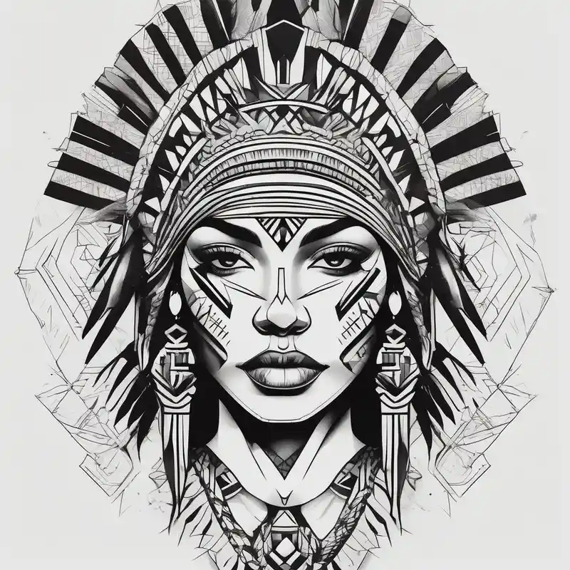 geometric style Brazilian UFC Featherweights Tattoos in 2025 about Face of a Brazilian Indian woman with a headdress to be tattooed on her forearm brazilian-ufc-featherweights and Face of a Brazilian Indian woman with a headdress to be tattooed on her forearm brazilian-ufc-featherweights