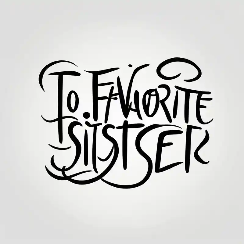 minimalist style Sister Tattoo with Tree Ideas in 2025 & free generation about The handwritten words "to my favorite sister" written in a simple way. delicate tattoo. add a simple tattoo accent to it brother-sister and The handwritten words "to my favorite sister" written in a simple way. delicate tattoo. add a simple tattoo accent to it brother-sister