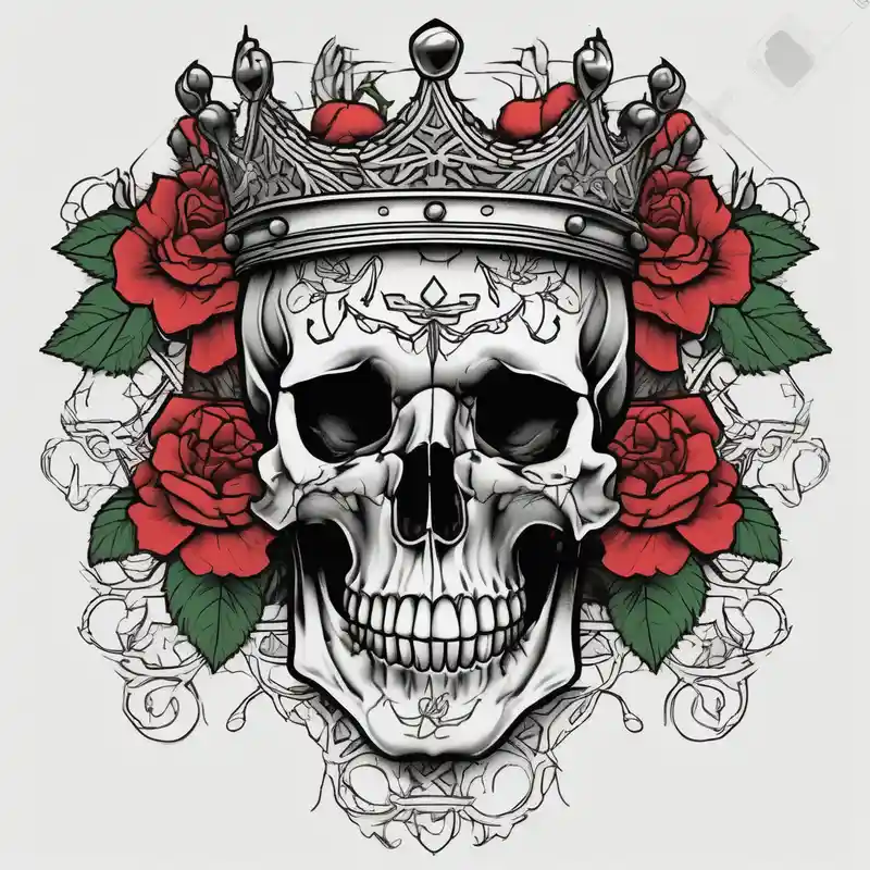 old school style Roses Tattoo Ideas in 2025 about ornate skull adorned with crown of wild roses and thorns bull-skull and ornate skull adorned with crown of wild roses and thorns bull-skull