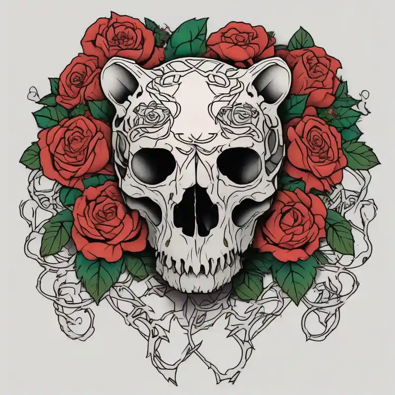 japanese style Ideas de tatuajes de cráneos de toro en 2025 about bear skull intertwined with climbing roses and thorny vines bull-skull and bear skull intertwined with climbing roses and thorny vines bull-skull