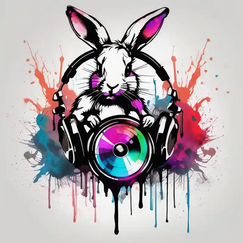 watercolor style Ideas de tatuajes de conejos en 2025 about dj BUNNY and dj BUNNY