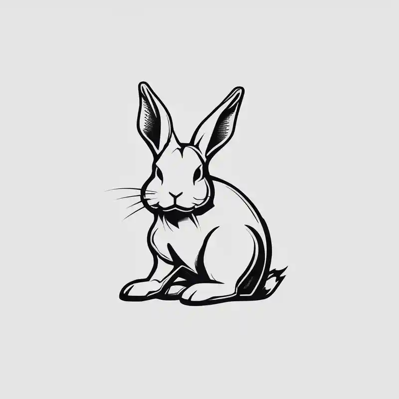 minimalist style Bunny Tattoo Ideas in 2025 about one legged toy bunny and one legged toy bunny