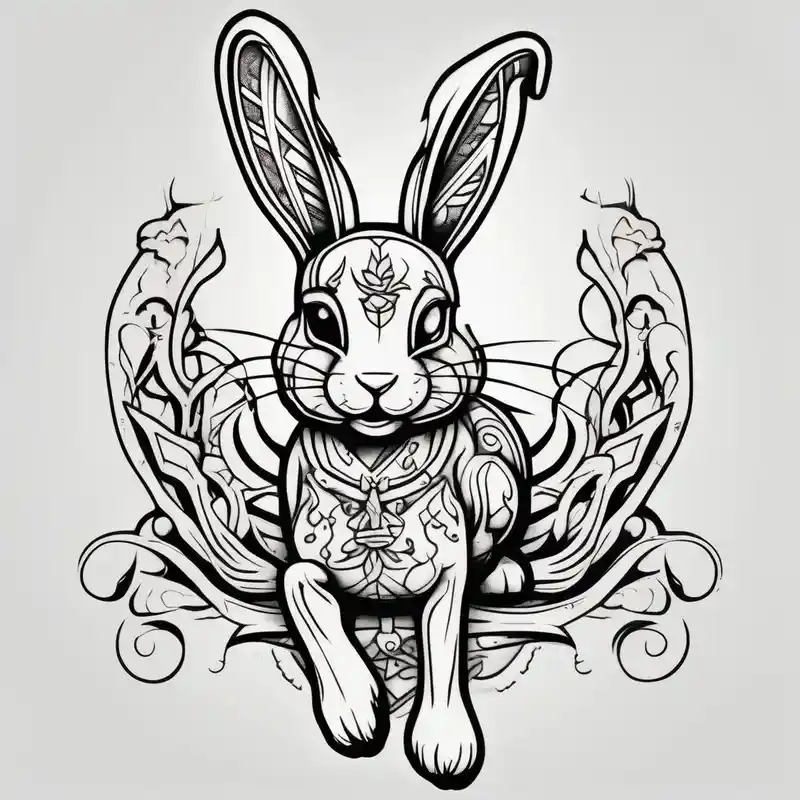 old school style Bunny Tattoo Ideas in 2025 about one legged toy bunny and one legged toy bunny