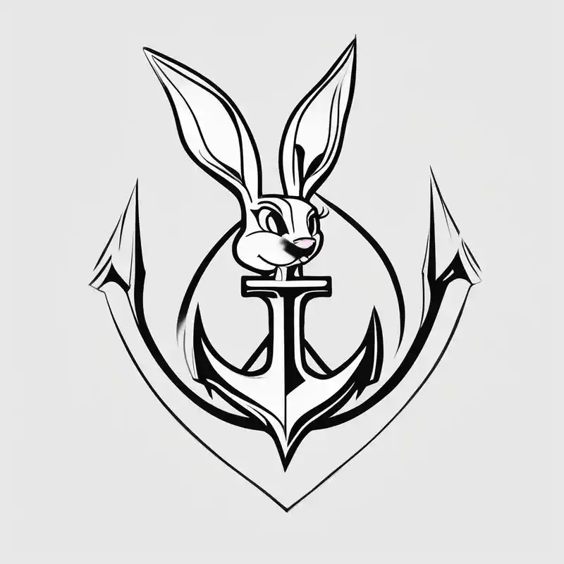 minimalist style Ideas de tatuajes de conejos en 2025 about Lola bunny and anchor and Lola bunny and anchor