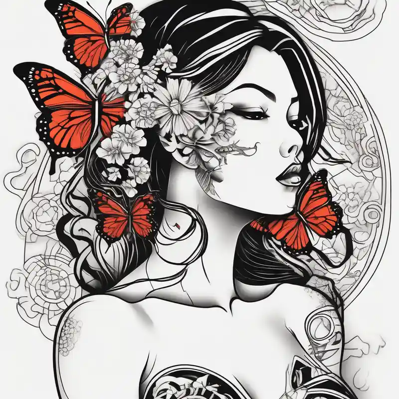 japanese style セクシーな女性とタトゥー 2025年のタトゥーアイデア about Sexy tattooed women butterfly svg and Sexy tattooed women butterfly svg