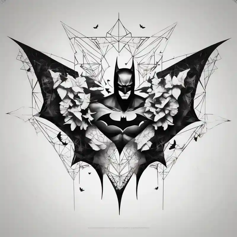 geometric style Batman Tattoo Ideas in 2025 about Batman and Joker tattoo with butterflies and Batman and Joker tattoo with butterflies