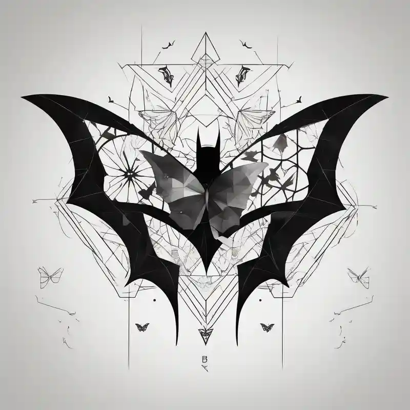 geometric style Batman Tattoo Ideas in 2025 about Small Batman symbol with butterflies all around it for a forearm tattoo and Small Batman symbol with butterflies all around it for a forearm tattoo