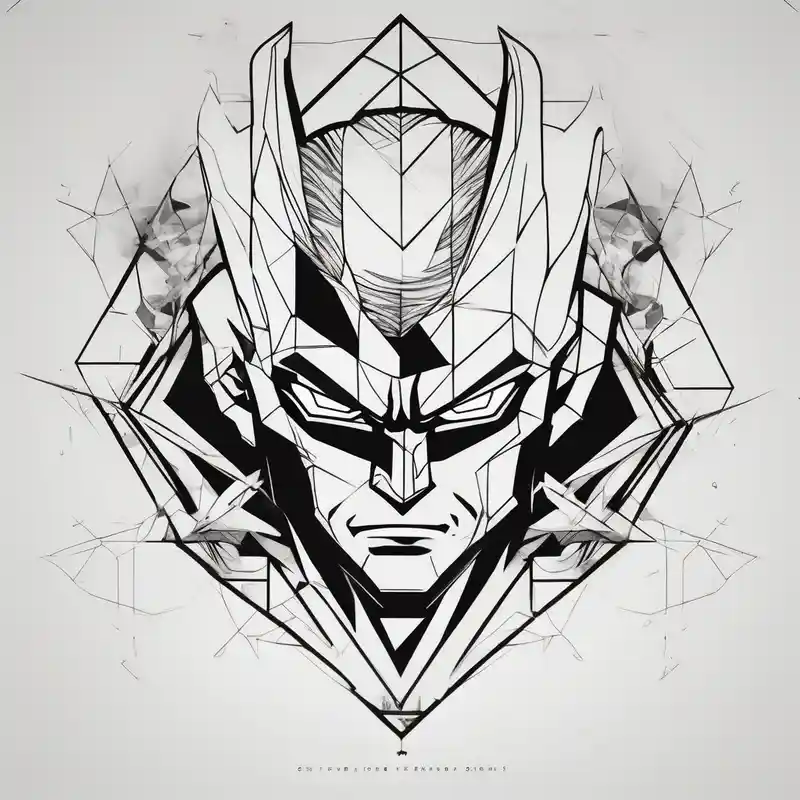 geometric style Batman Tattoo Ideas in 2025 about Goku and Batman with butterflies and Goku and Batman with butterflies