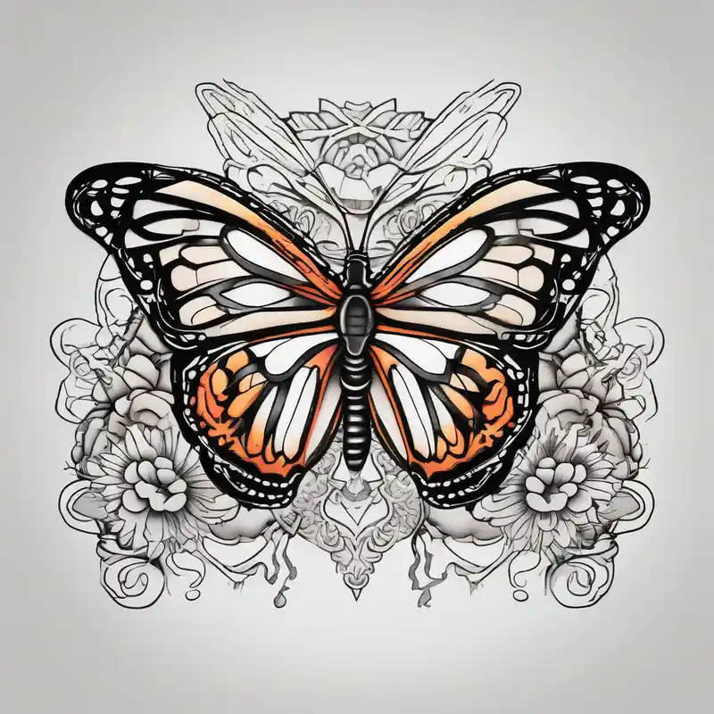 japanese style tattooDescriptions.monarch-butterfly-tattoo.title about monarch butterfly representing grandparents tying in elements of flowers and leaves tie in Hispanic culture into the design and monarch butterfly representing grandparents tying in elements of flowers and leaves tie in Hispanic culture into the design