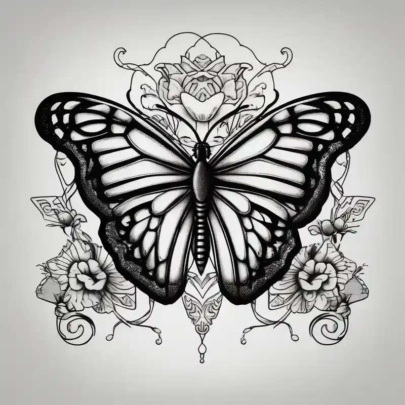 blackwork style tattooDescriptions.monarch-butterfly-tattoo.title about monarch butterfly representing grandparents and monarch butterfly representing grandparents