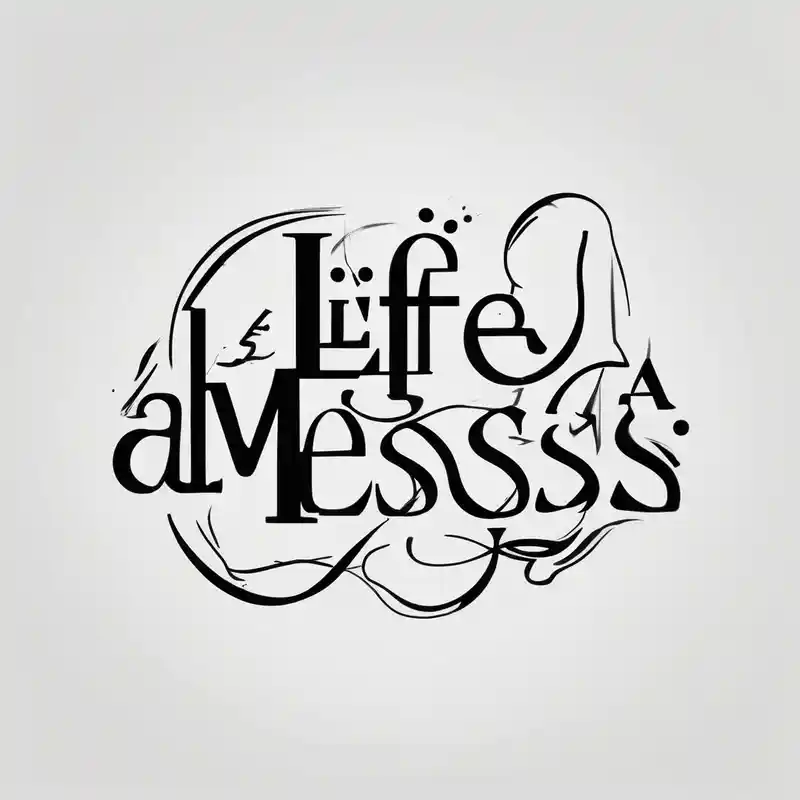 The words “life’s a mess” c.r.p.s