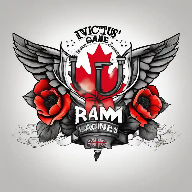 blackwork style Ideas de tatuajes del logo de Carcass en 2025 about I AM Invictus Games tattoo with Canada and UK flag. Include poppies and RAF logo carcass-logo and I AM Invictus Games tattoo with Canada and UK flag. Include poppies and RAF logo carcass-logo