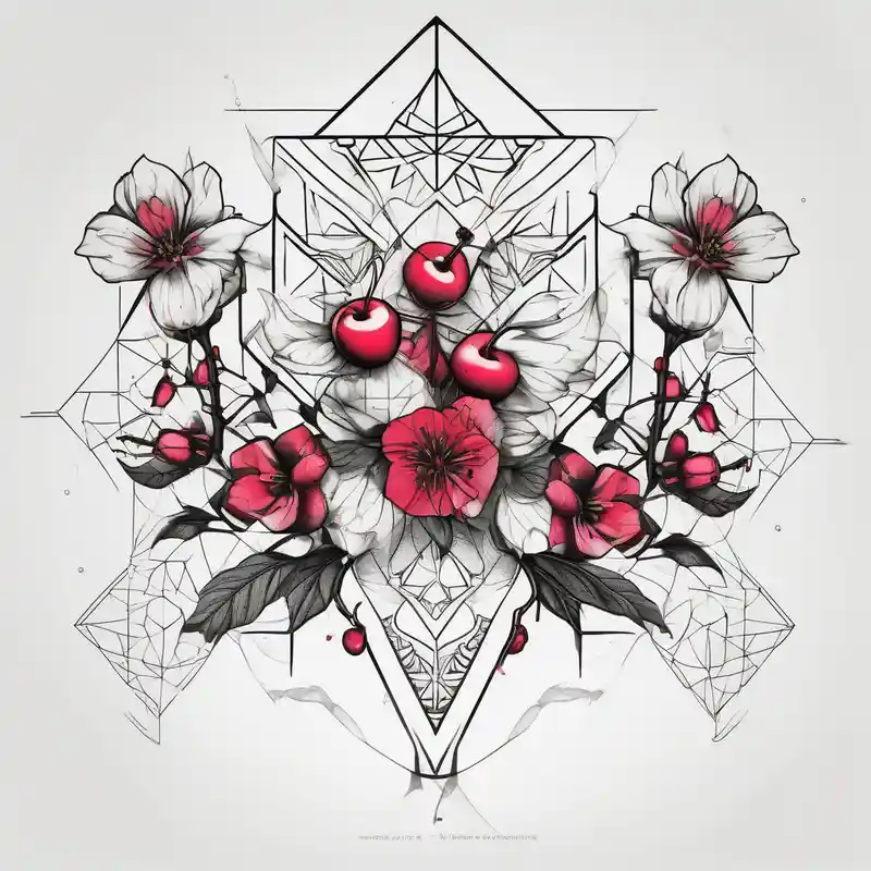 geometric style Cherry Blossom Tattoo Ideas in 2025 about l and 8