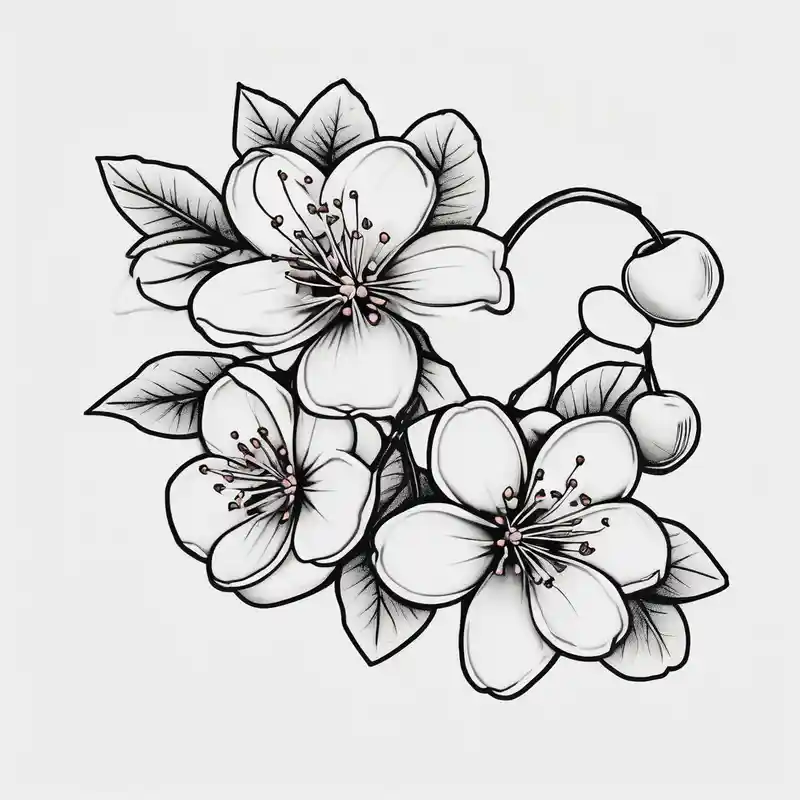 cartoon style Cherry Blossom Tattoo Ideas in 2025 about small cherry blossom with name anne and emile cherry-blossom and small cherry blossom with name anne and emile cherry-blossom