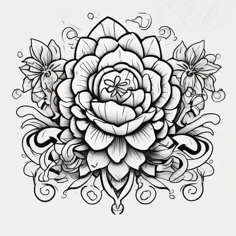 cartoon style Flower Tattoo Ideas and Designs in 2025 & free generation about Chicano flowers and Chicano flowers