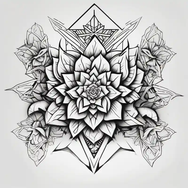 geometric style Idées et Designs de Tatouages de Fleurs en 2025 &Générer gratuitement about Chicano flowers and Chicano flowers